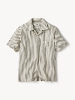Aloe / Natural Stripe Wornwell S/S Camp Shirt